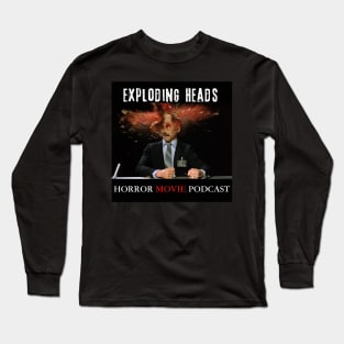 Exploding Heads Horror Movie Podcast Design 1 Long Sleeve T-Shirt